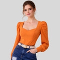 Blusa Escote Corazón Manga Abombada