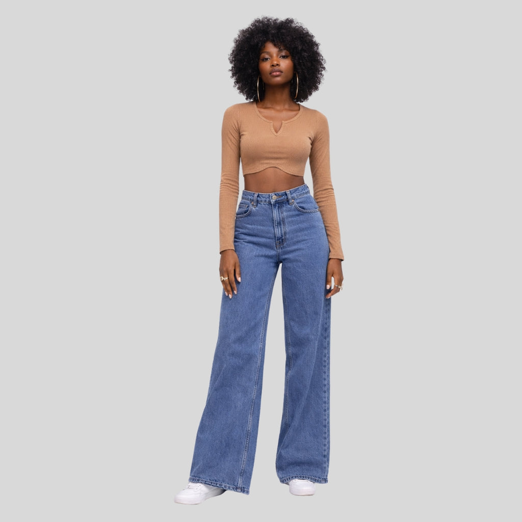 Jean Wide Leg Tiro Alto