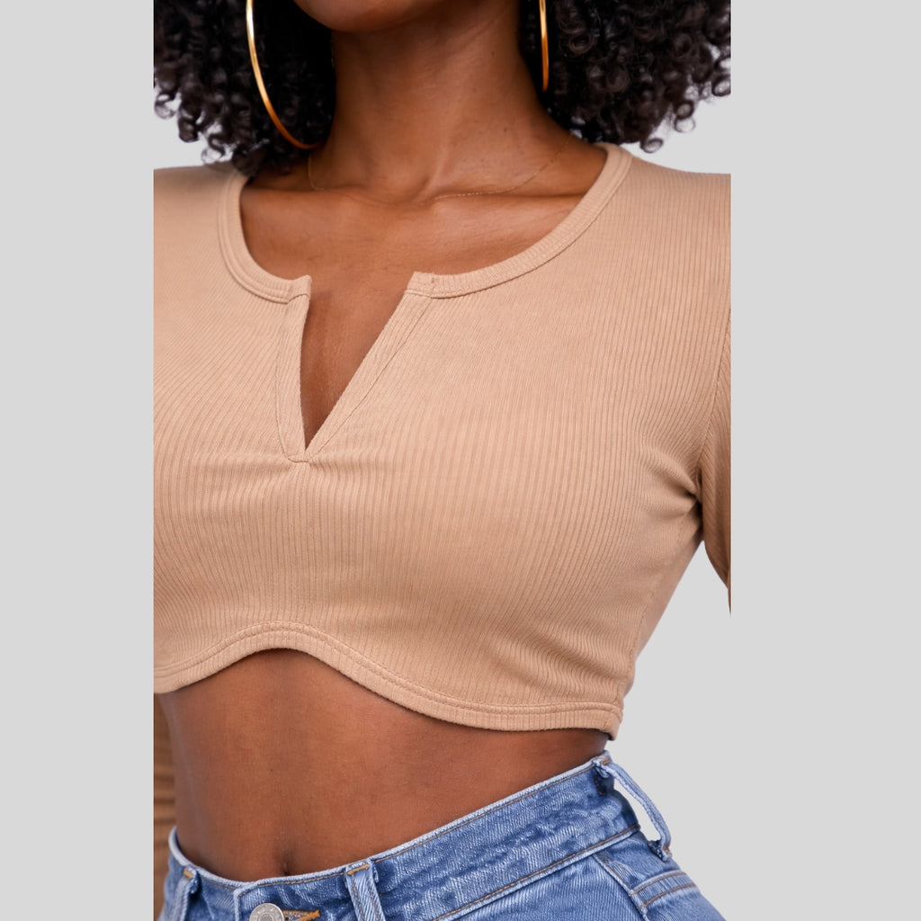 Crop Top Manga Larga