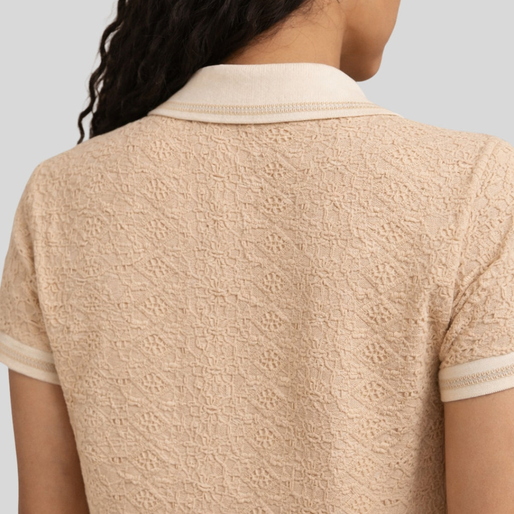 Blusa Crop Texturizada Beige