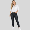 Jean Skinny Tiro Alto Azul Oscuro