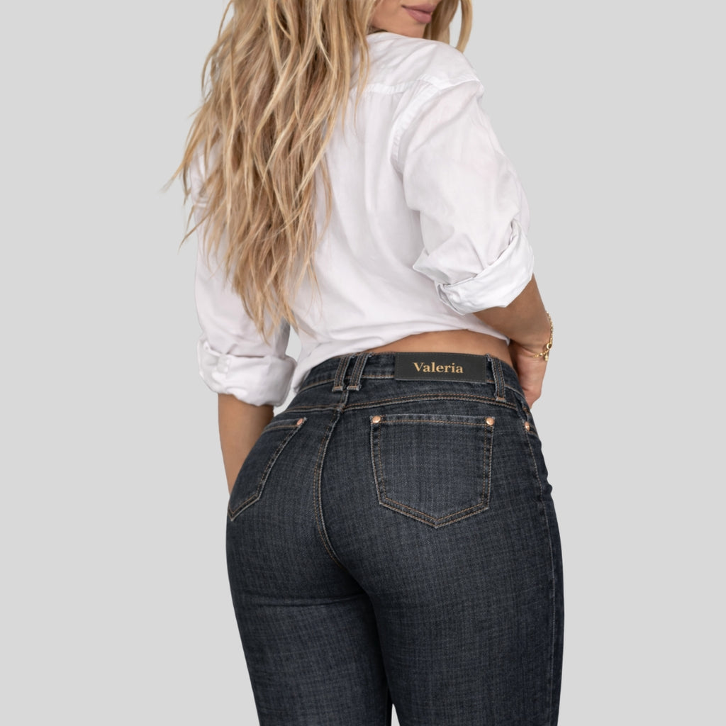 Jean Skinny Tiro Alto Azul Oscuro