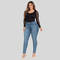 Jean Skinny Tiro Alto Azul Clásico