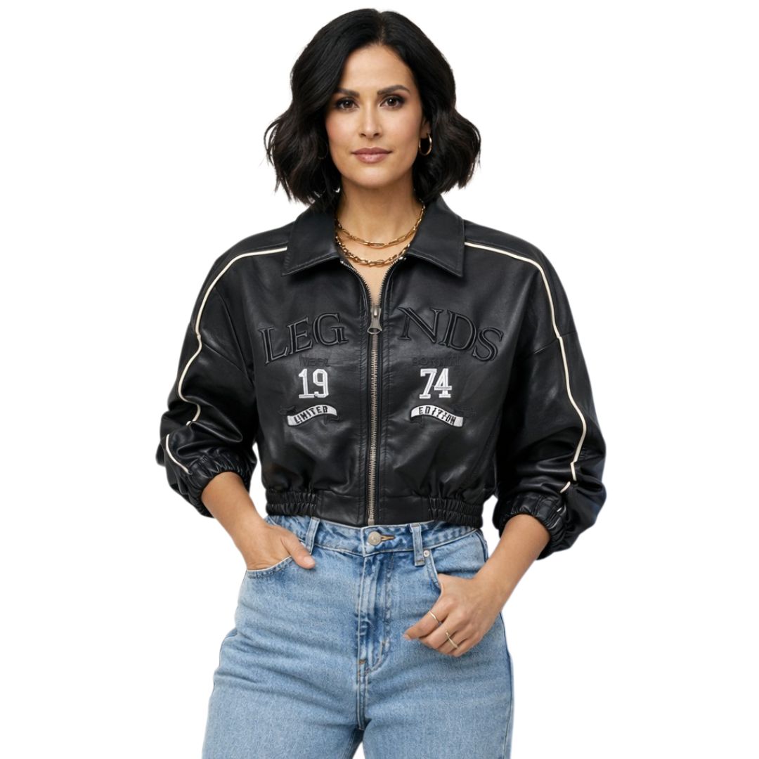 Chaqueta Beisbolera Efecto Cuero