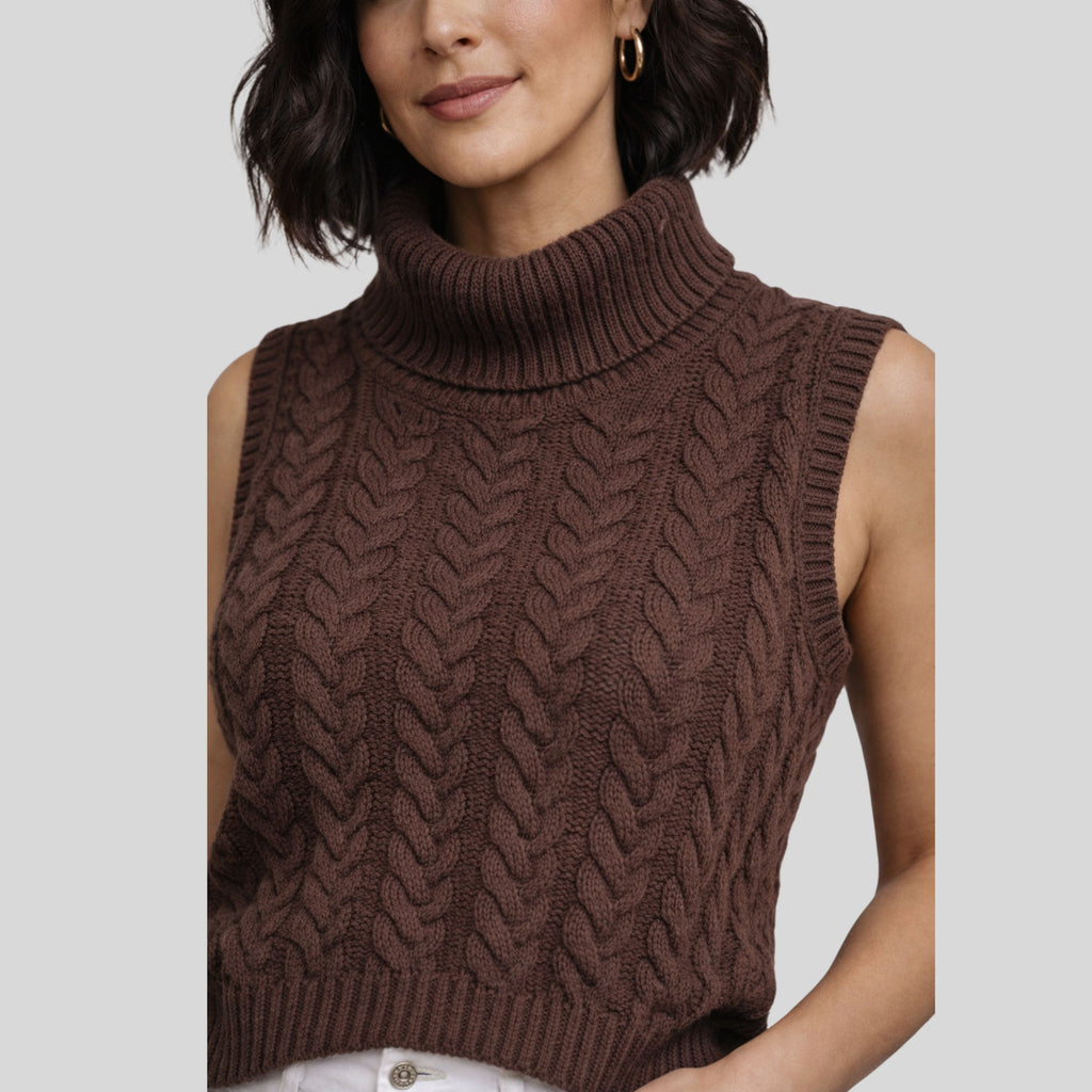 Blusa Tejida Cuello Alto