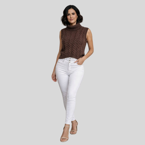 Blusa Tejida Cuello Alto