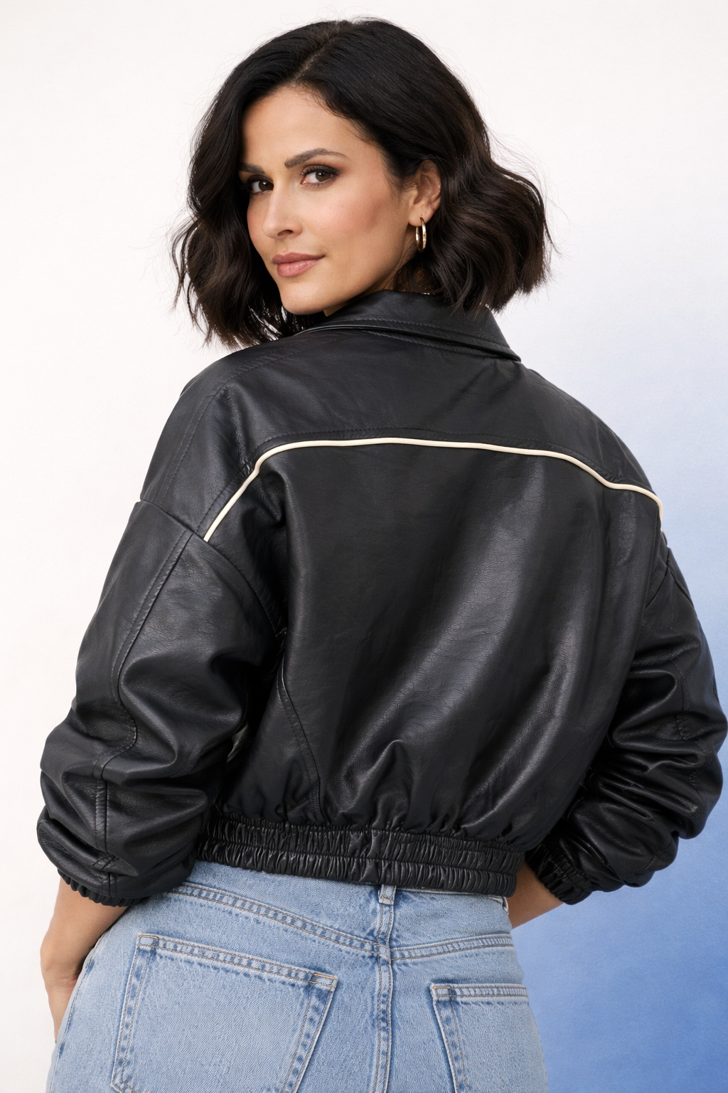Chaqueta Beisbolera Efecto Cuero