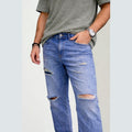 Jean Slim Fit Azul Claro con Roturas